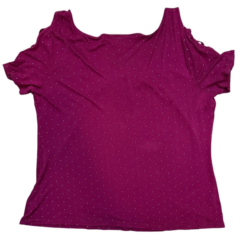 Jennifer Lopez Studded Top Raspberry Pink Large - Picture 4 of 7